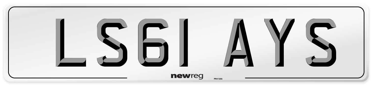 LS61 AYS Number Plate from New Reg